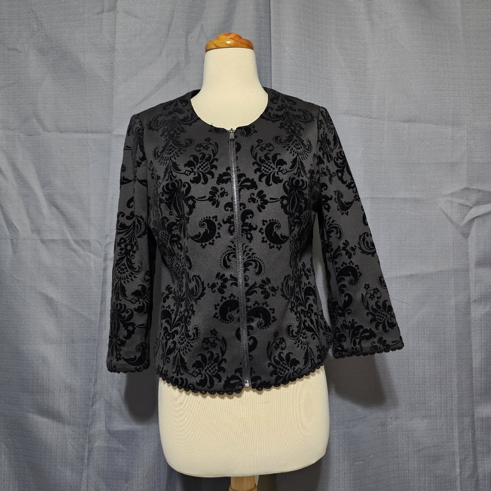 Kate & Rosy Black Velvet Burnout Bolero Jacket PM